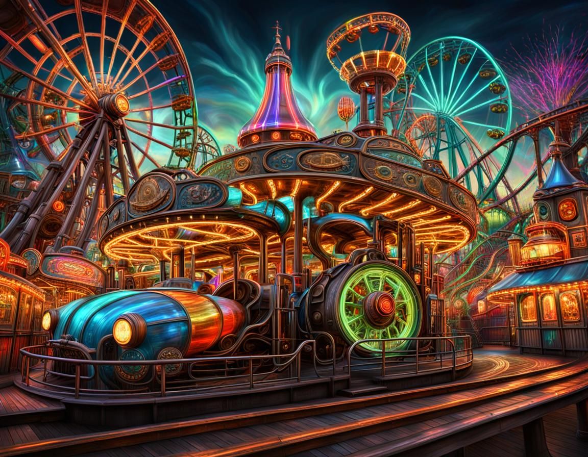 Steampunk amusement park