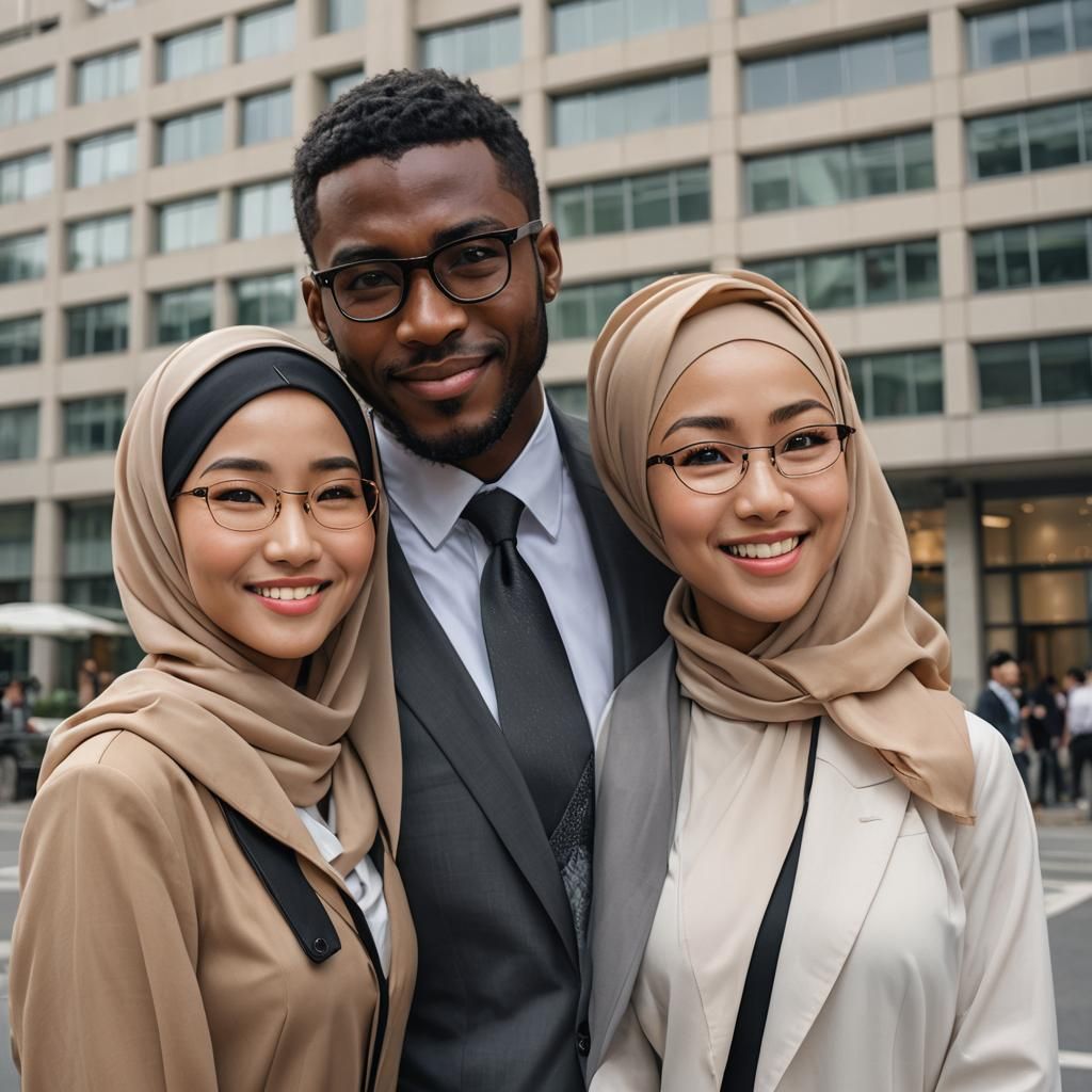 Handsom Caramel complexion black man with glasses in a black...