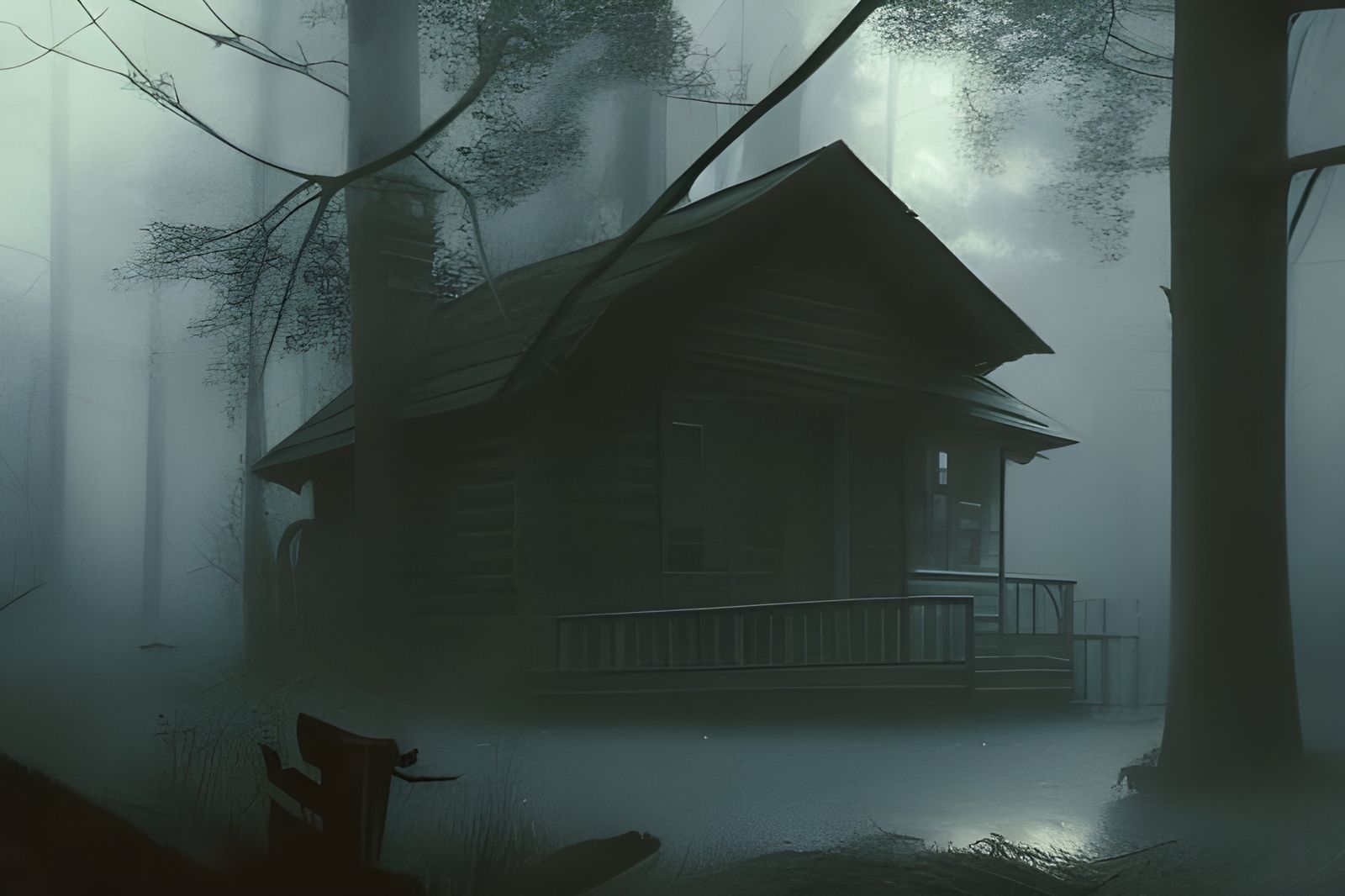 Haunted cabin in the woods - AI Generated Artwork - NightCafe Creator