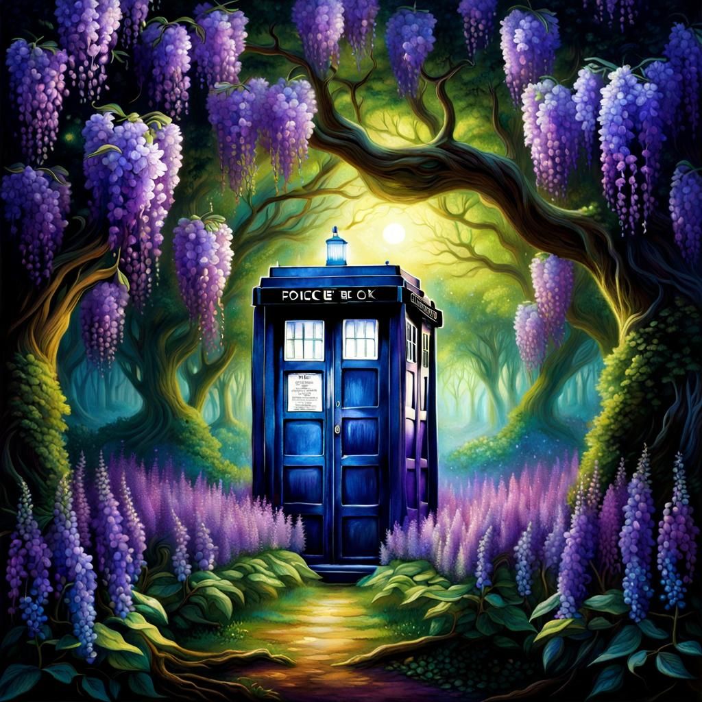 The TARDIS Within a Wisteria Grove  by @Totally4Ryo