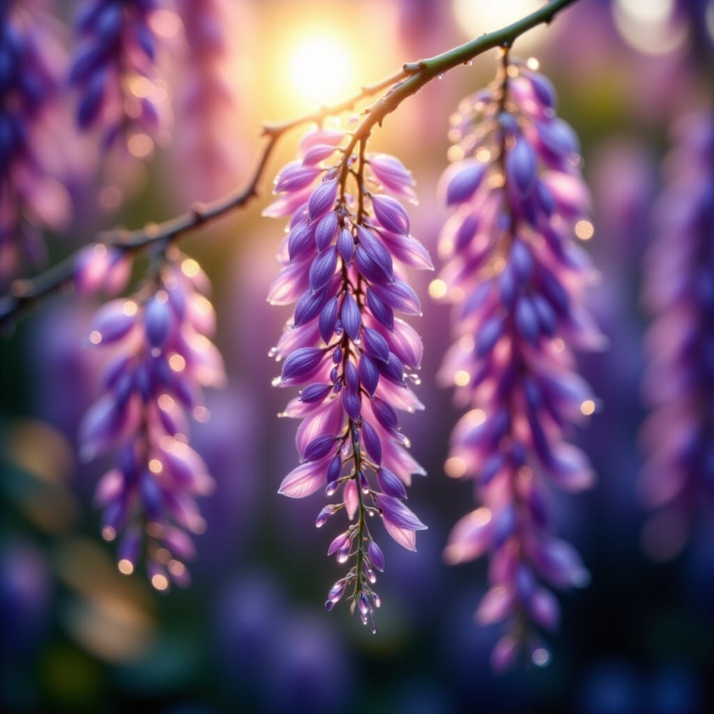 Morning dew wisteria up close <lora:Morning Dew Flowers:1.0>