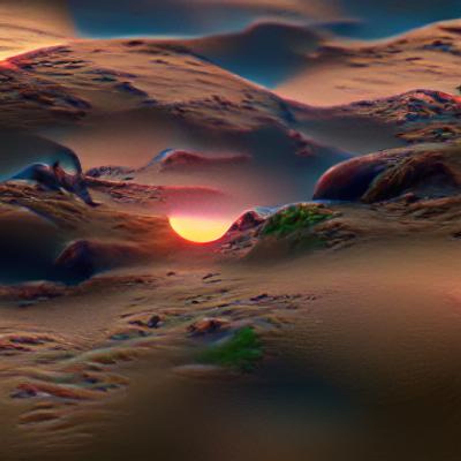 Sunset On Another Planet Ai Generated Artwork Nightcafe Creator 