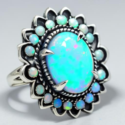 A blue opal ring