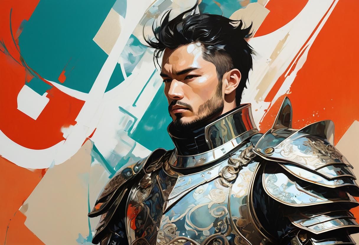 Metallic Clockwork Warrior in Ornate Armor