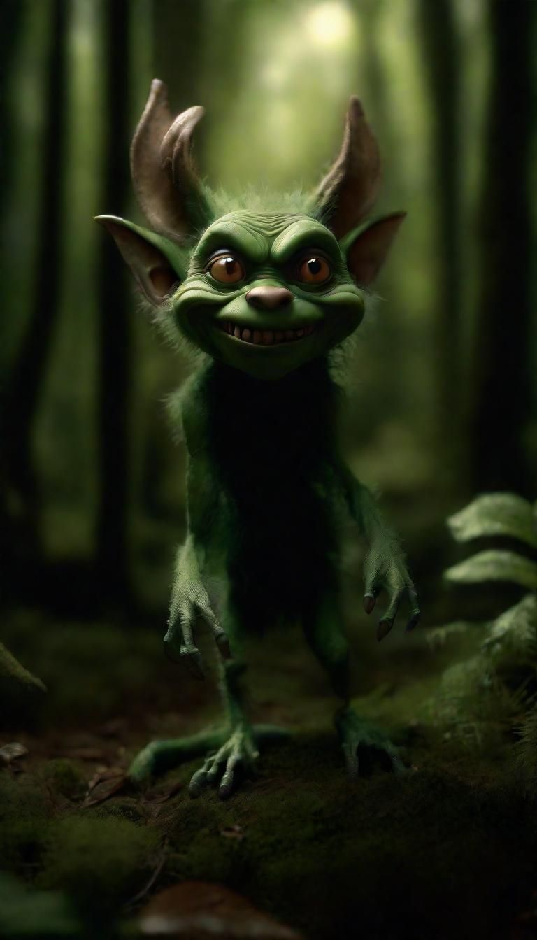 A plush Goblin appears like a mythical creature brought to life, in a ...