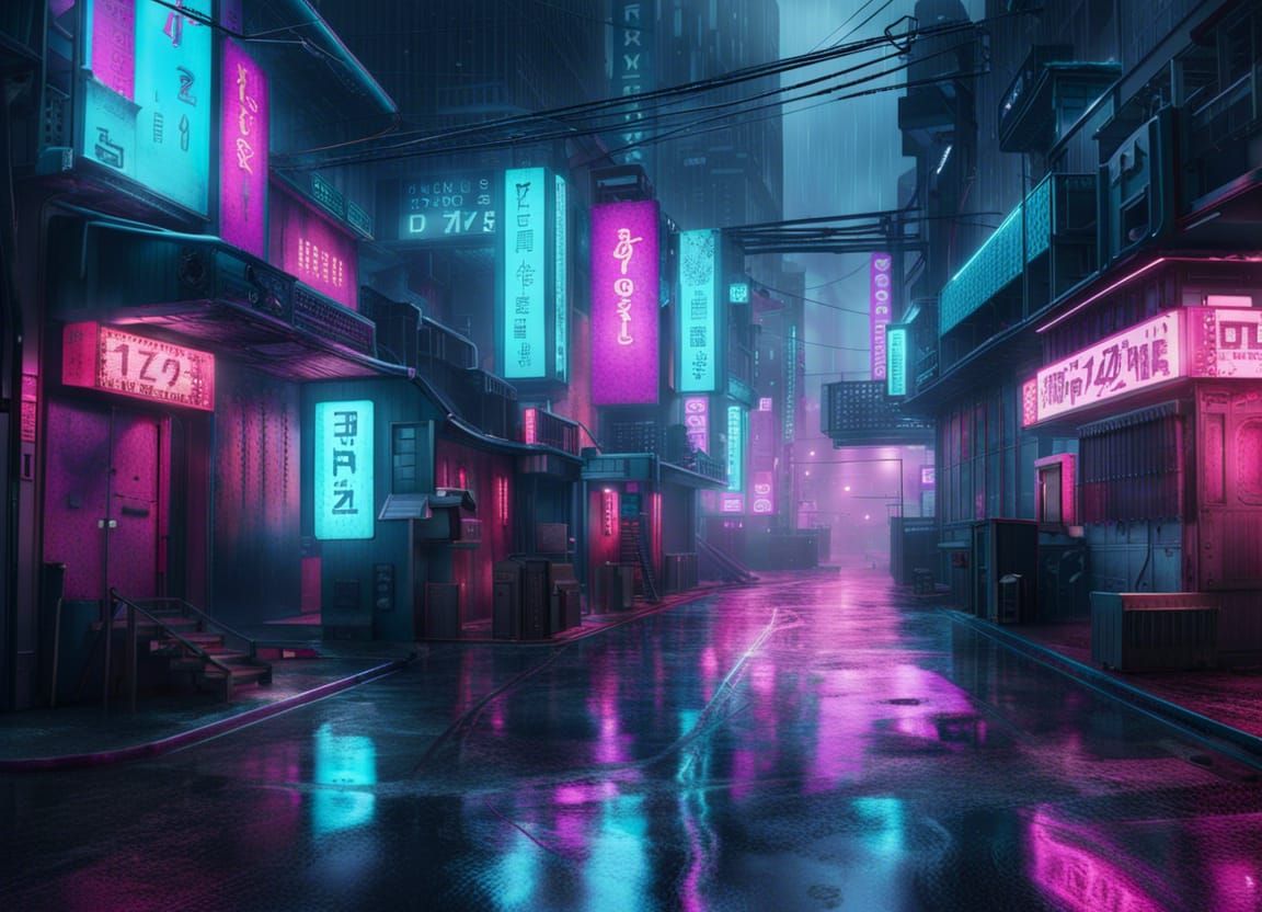 Neon Dystopian City - AI Generated Artwork - NightCafe Creator