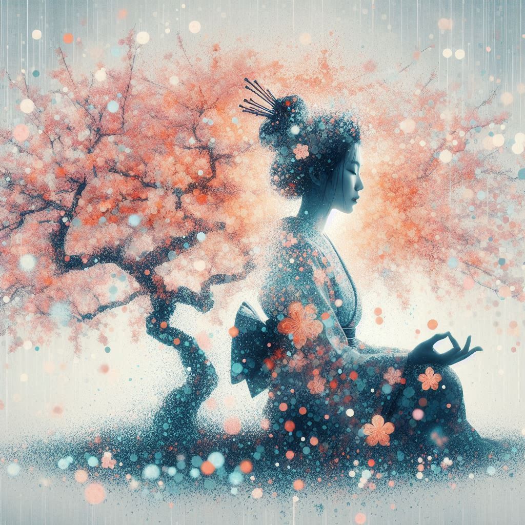 double exposure beautiful fantasy DALL-E 3 portrait landscap...