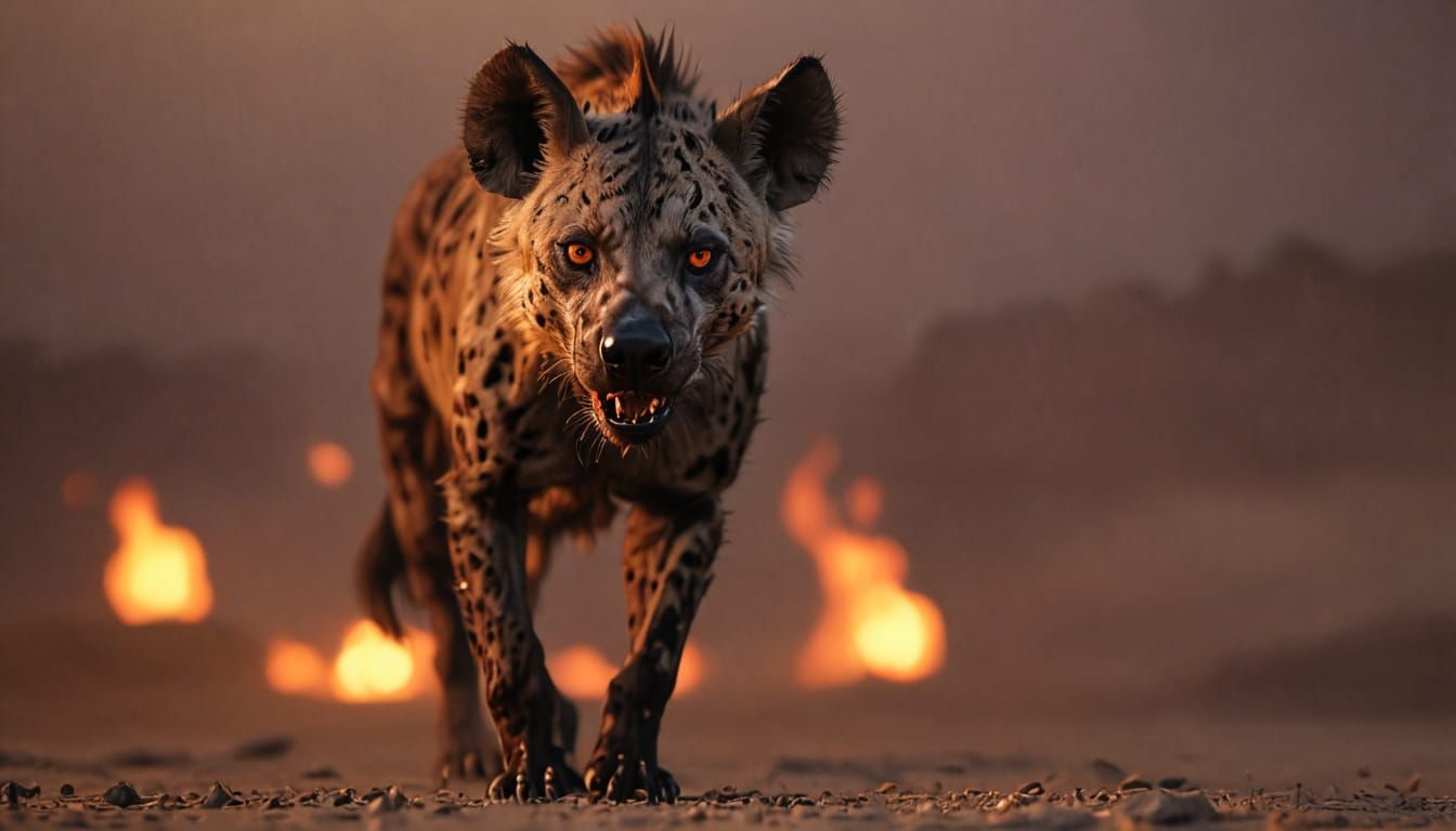 Hyena looking for a cackle