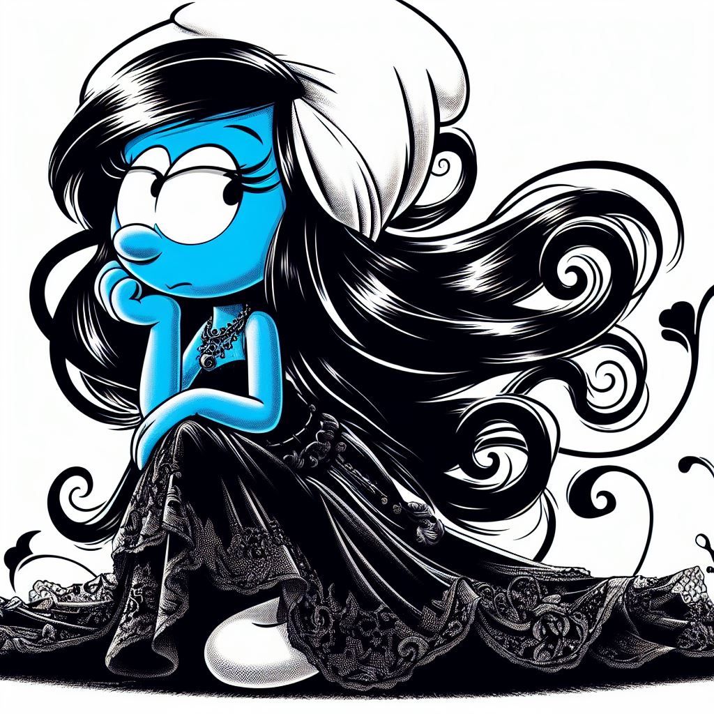 Goth Smurfette - AI Generated Artwork - NightCafe Creator