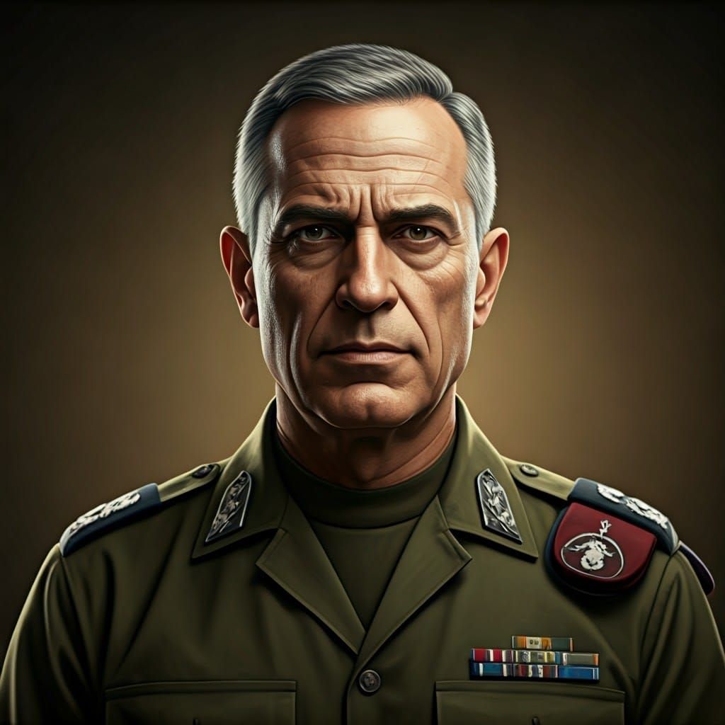 The Resolute Commander in IDF Regalia with Golden Hues