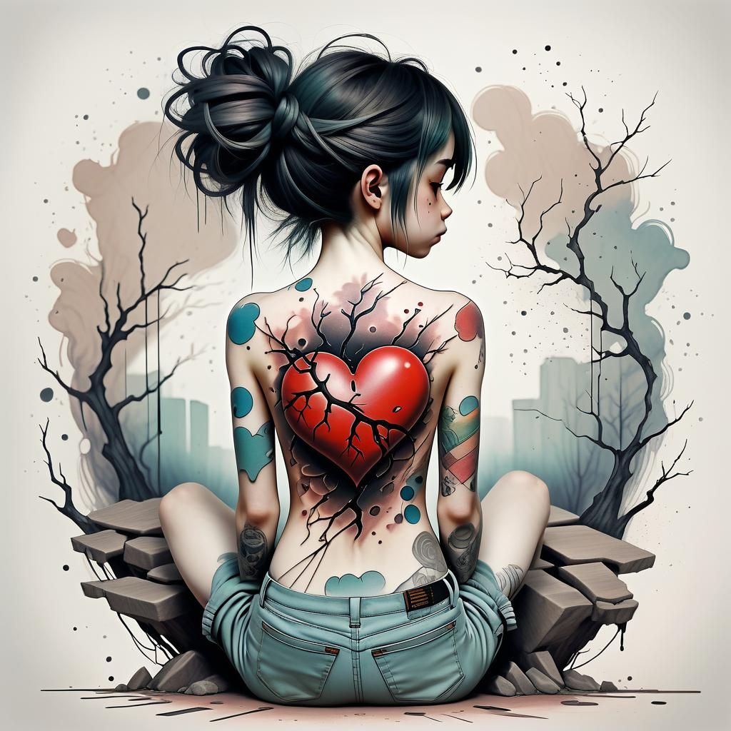 broken heart tattoo