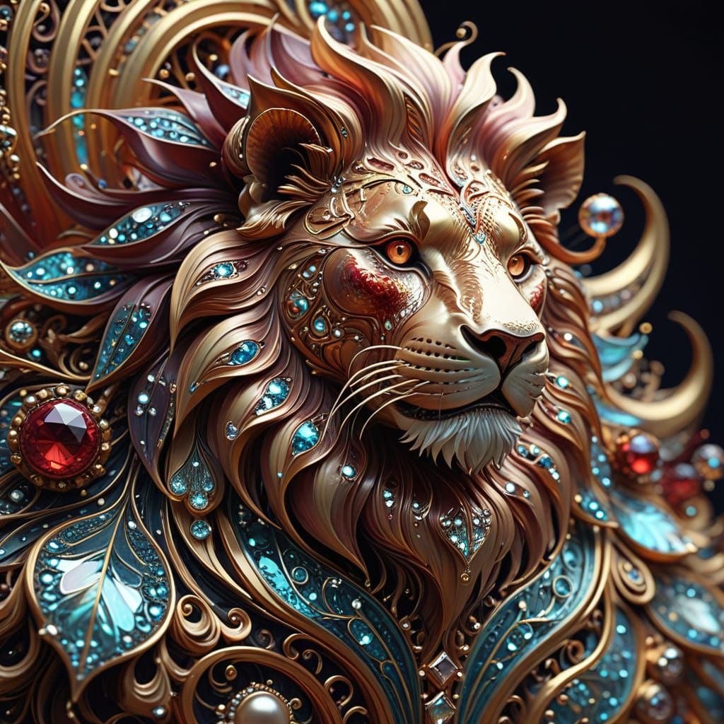 Ethereal Shield of Beauty in Art Nouveau Style