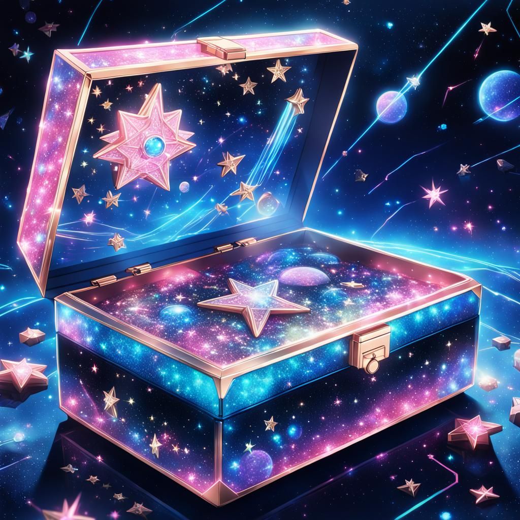 Neon Sci-Fi Anime Starry Jewelry Box