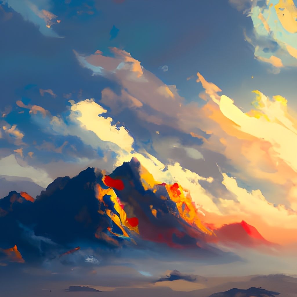 Mountain range at sunset - AI Generated Artwork - NightCafe Creator