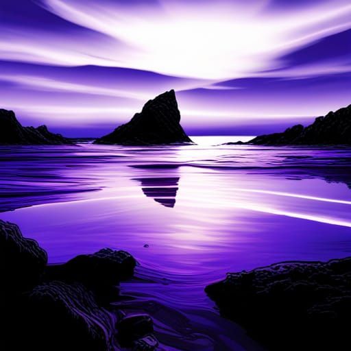 Moon rise over a rocky shore