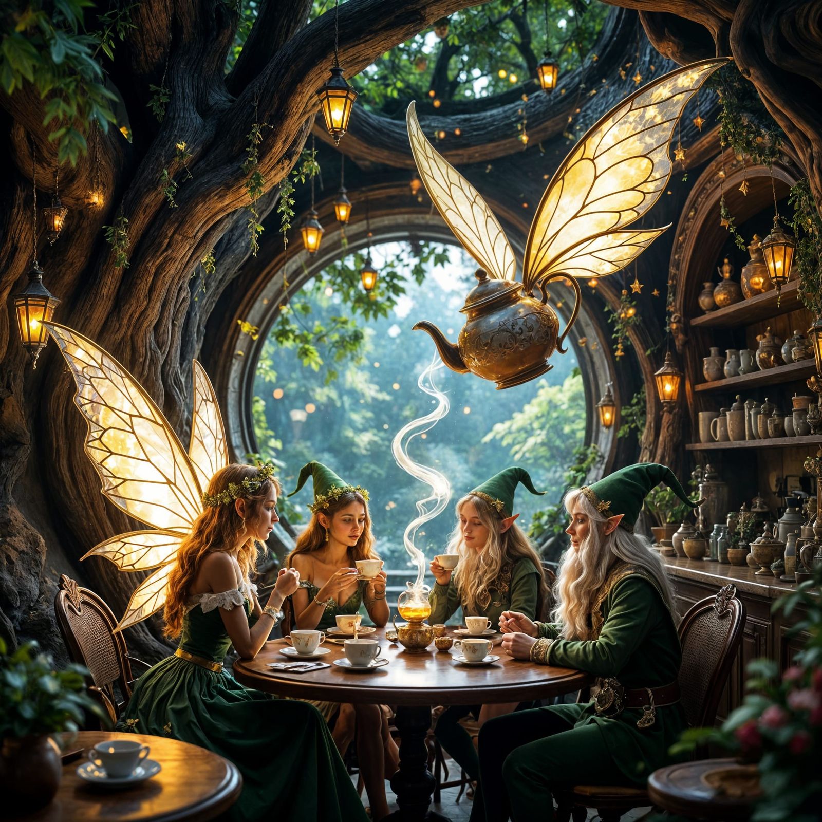 Tea time at the elven café  by @Eve