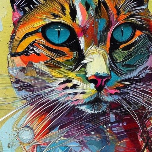 "full body cat, ceremonial chibified cat, big illuminated ey...