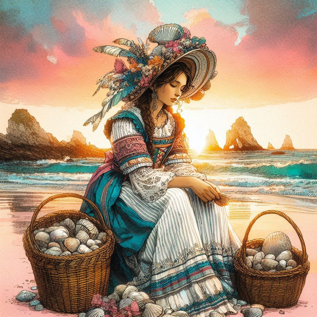 Breton shell fisherwoman