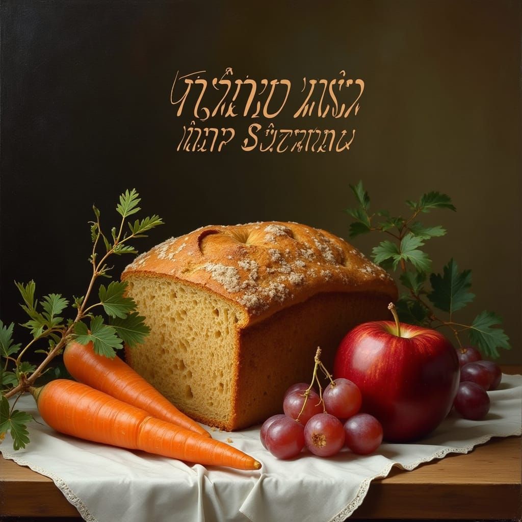 Beautiful Still Life of Blessed Food in a Serene Setting