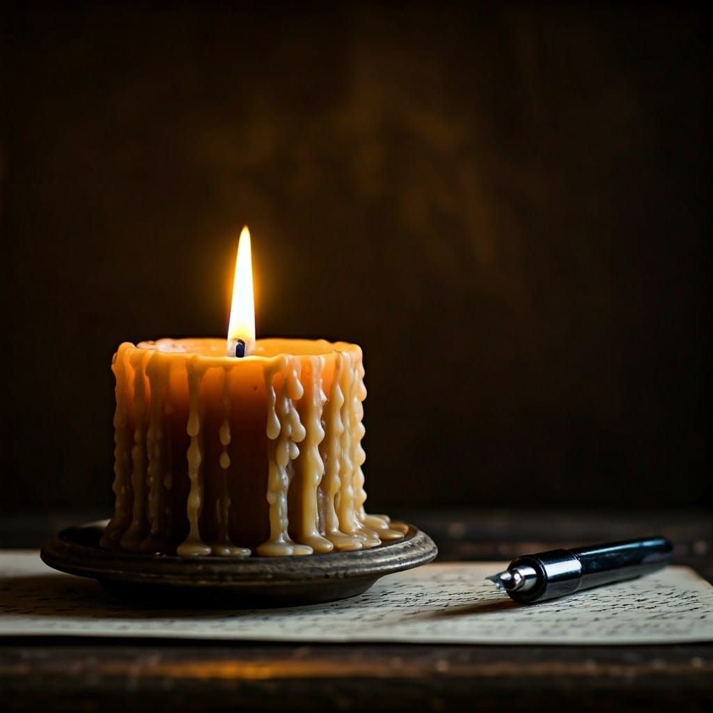 Soulful Candlelit Moment in Chiaroscuro Style