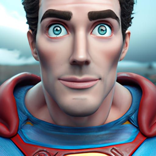 Superman, Close up, Pixar Style - AI Generated Artwork - NightCafe Creator