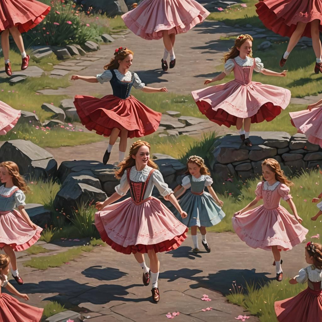 Pastels Mary Casset impressionism, little Irish girl dancing...