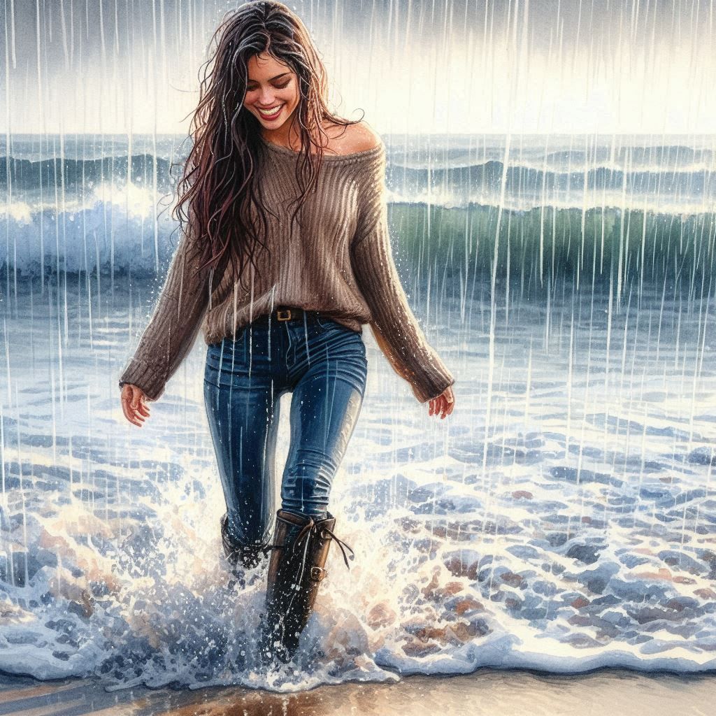 Rainy day at the beach