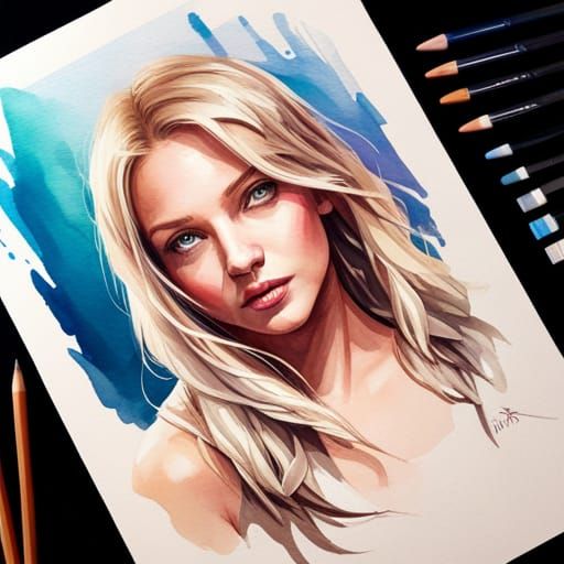 a stunning watercolor portrait