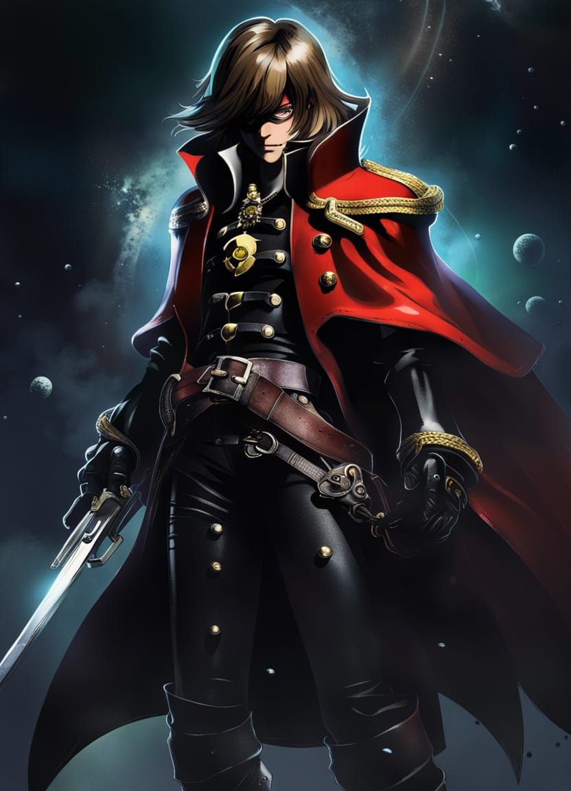 Captain Harlock, space pirate - AI Generated Artwork - NightCafe Creator