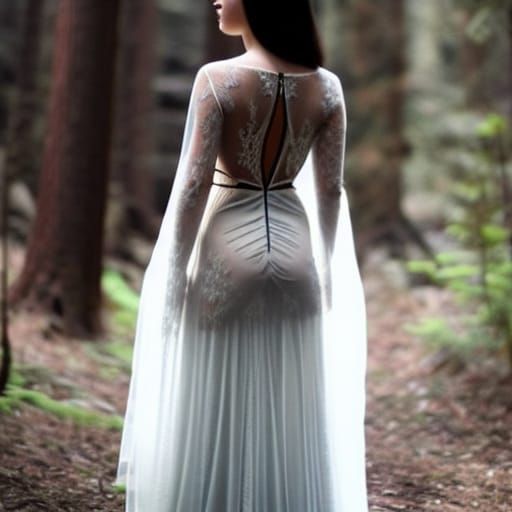 Princess of the forest wearing a sheer dress.