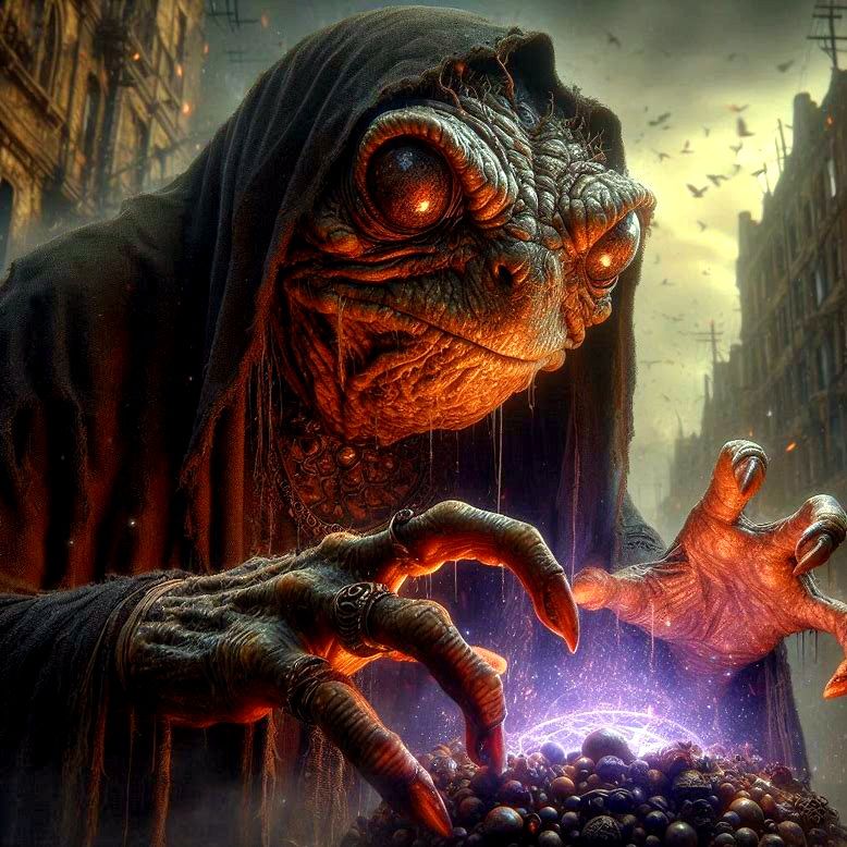 Frog mage dark fantasy