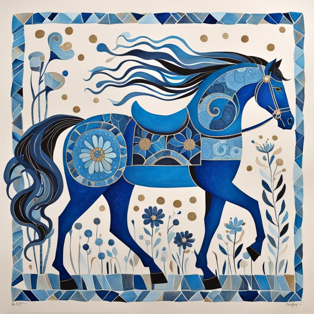 Blue Horse 1 in the style of Kate Baylay  by @BunnyBear 
