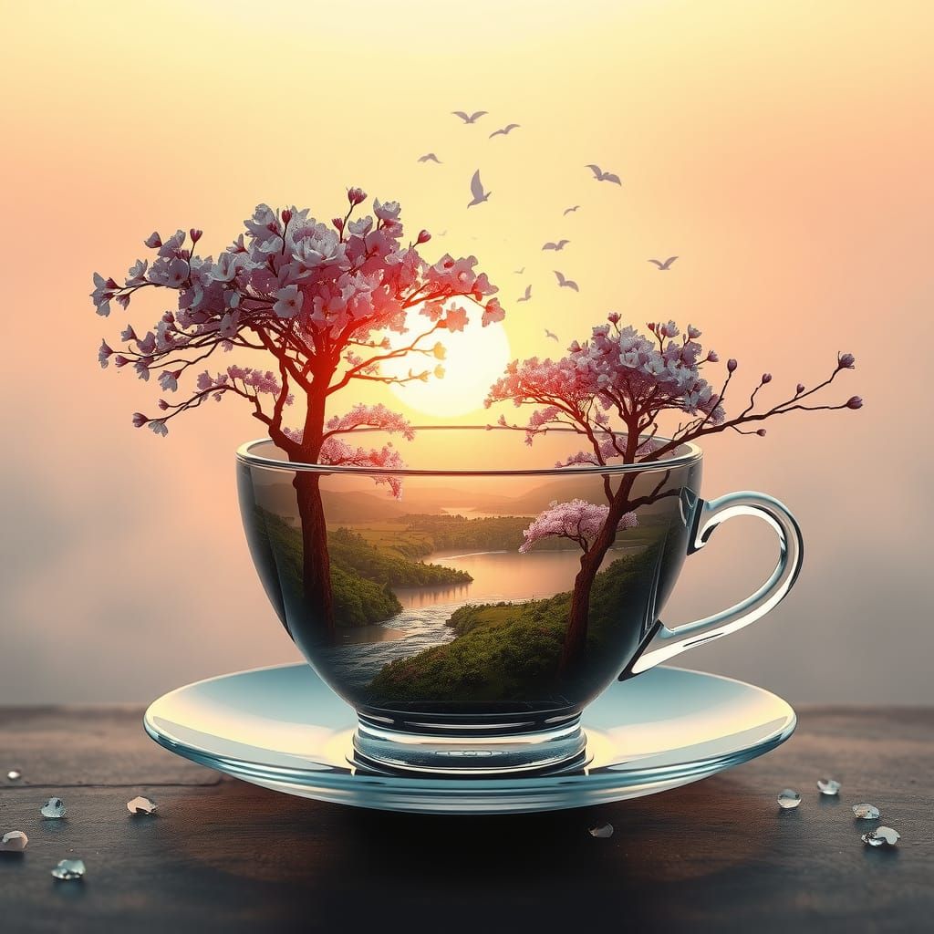 landscape in a cup  by @Lady on Fire