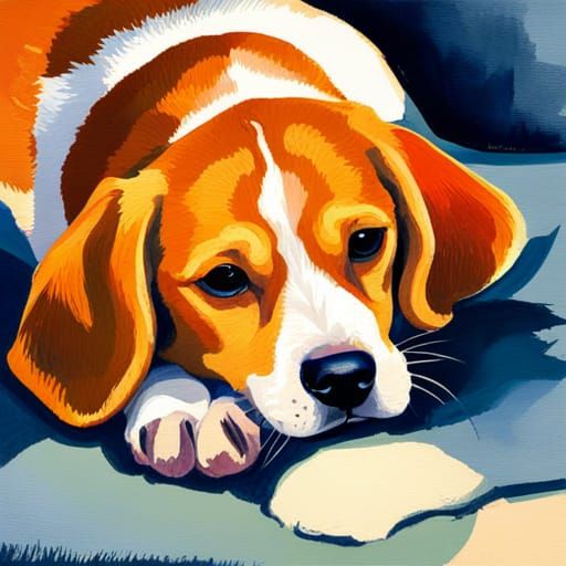 beagle napping 01