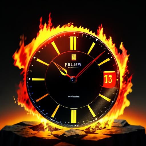 Bernsteinsanduhr mit einem Feuer gefangen 