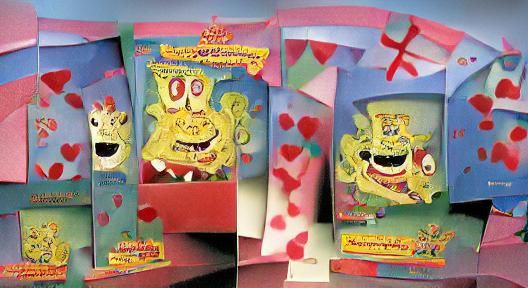 SpongeBob SquarePants Valentine's day card set from 2001 - AI Generated ...