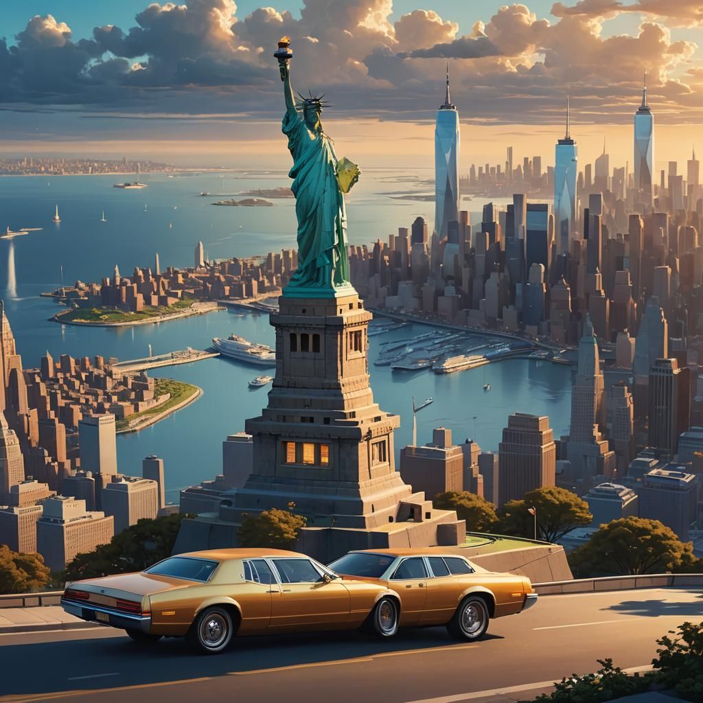 Luxury Car at Liberty in Syd Mead Style