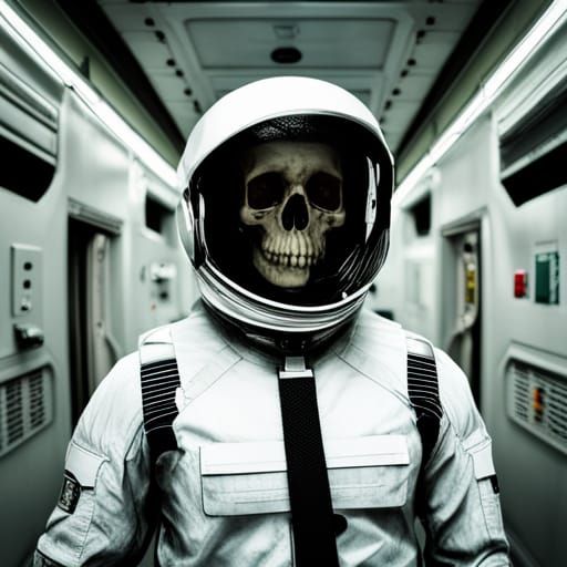 Ghost astronaut inside a haunted space station - AI Generated Artwork ...