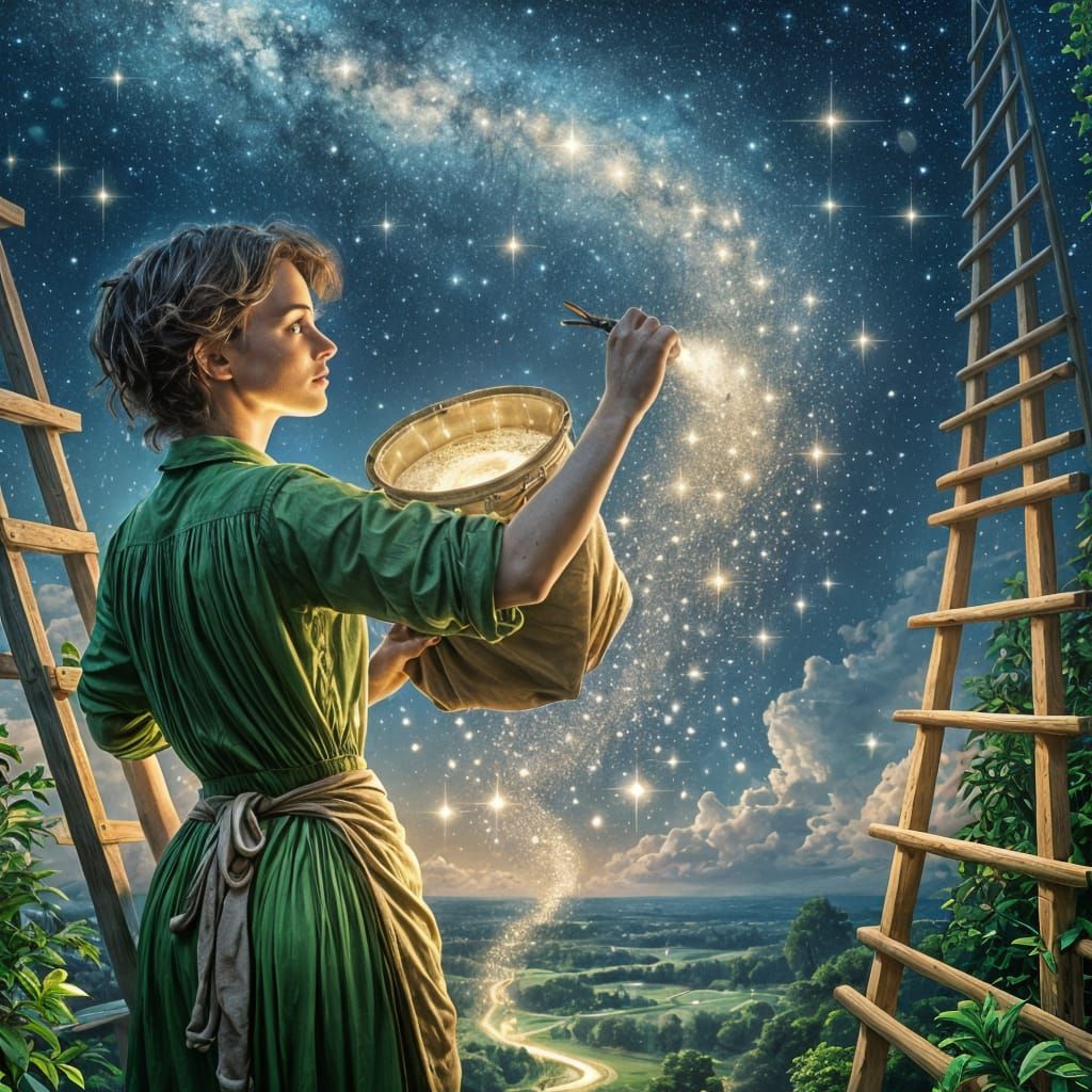 Painting star sky  by @Roswarcus