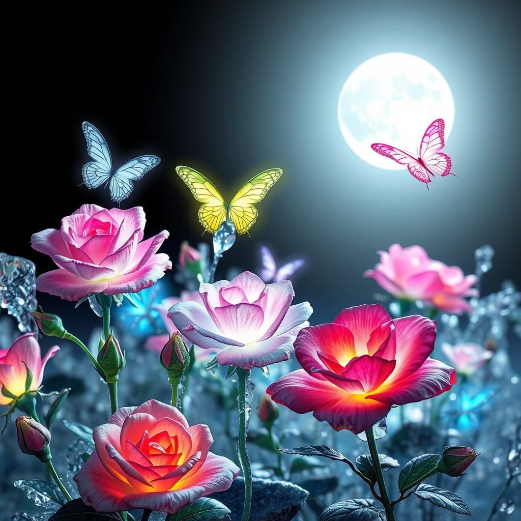 Glowing roses  by @KariOfTheHeavens