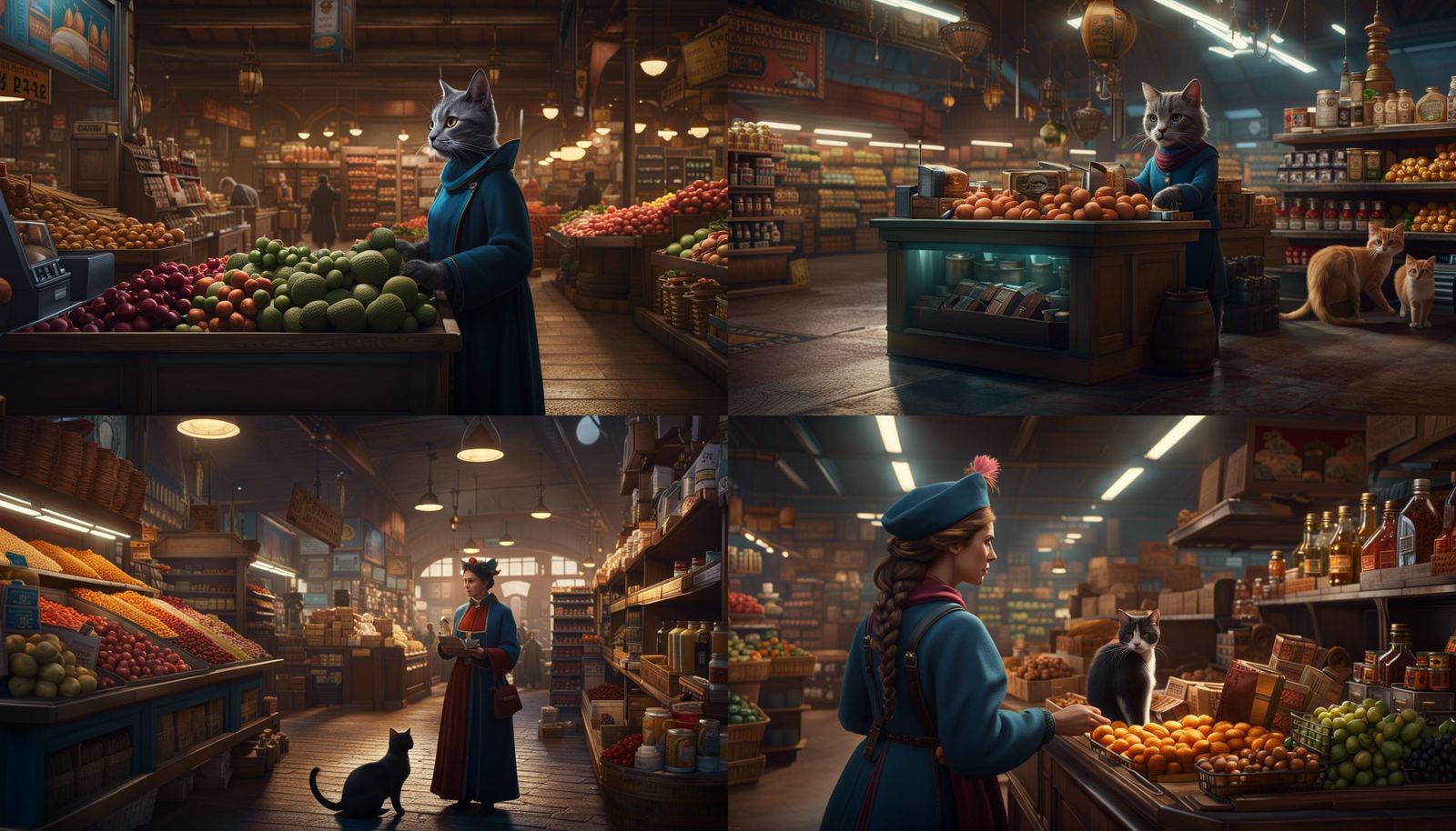 The catseller at the checkout in the supermarket serves a person