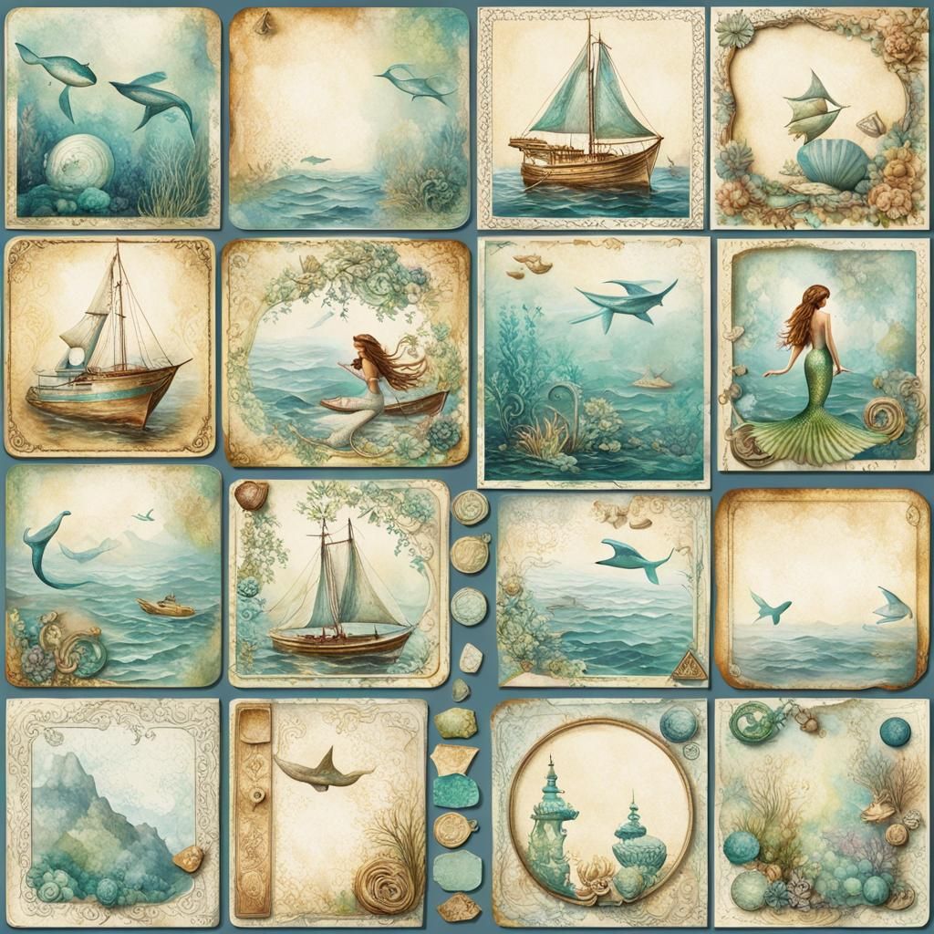 Collection of vintage journal Tags, Different kind of Shapes...
