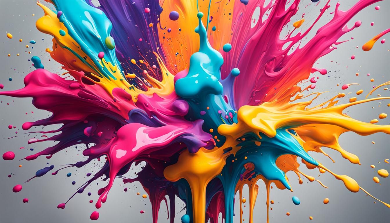 Colorful Pastel Ink Splatter Joyful Positive Mood Like World Artist ...