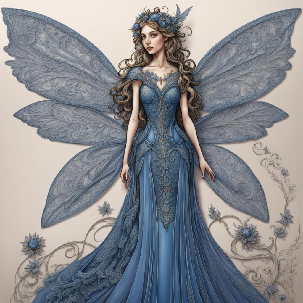 Intricately detailed fairy   by @Simetra