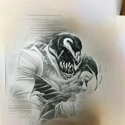 venom pencil sketch