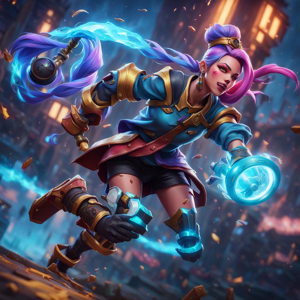 Champion Jinx from League of Legends: Hyperrealistic Render