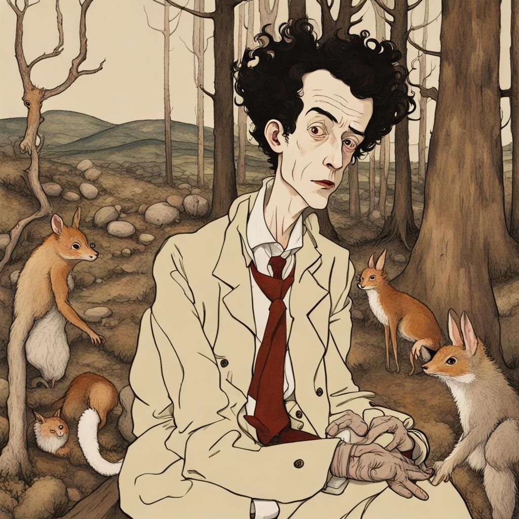 Schiele mit den Wieseln