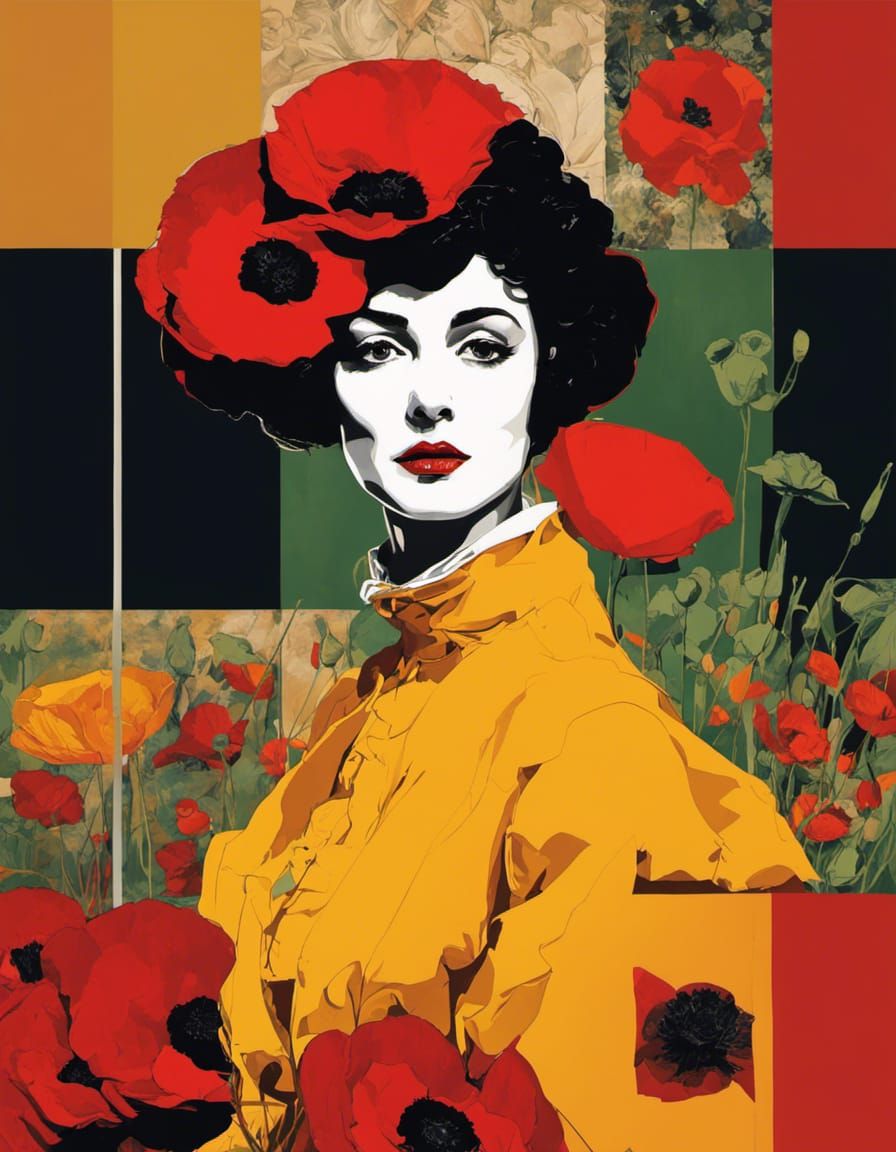 Poppy flowers Woman altarpiece by Egon Schiele Andy Warhol Otto Dix ...