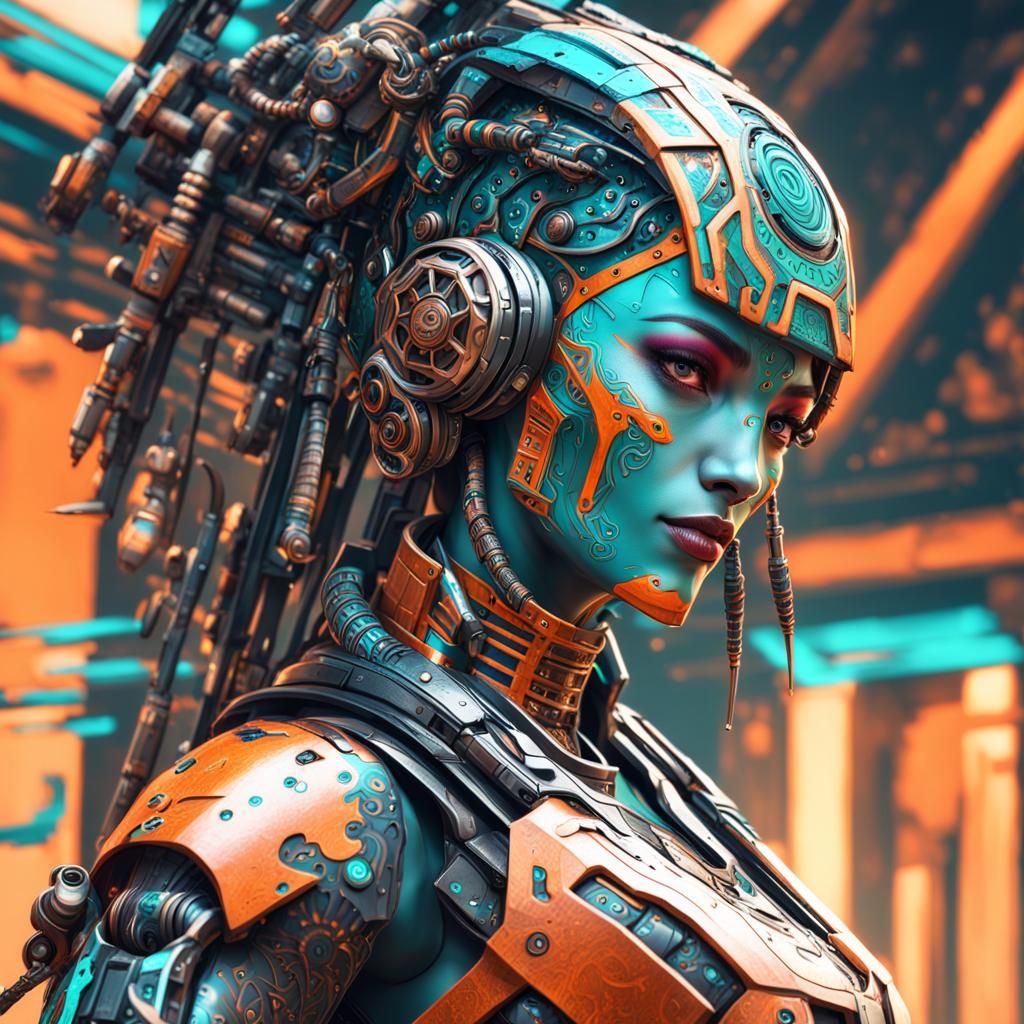 Exotic robot cyborg girl  by @Gally_JBG