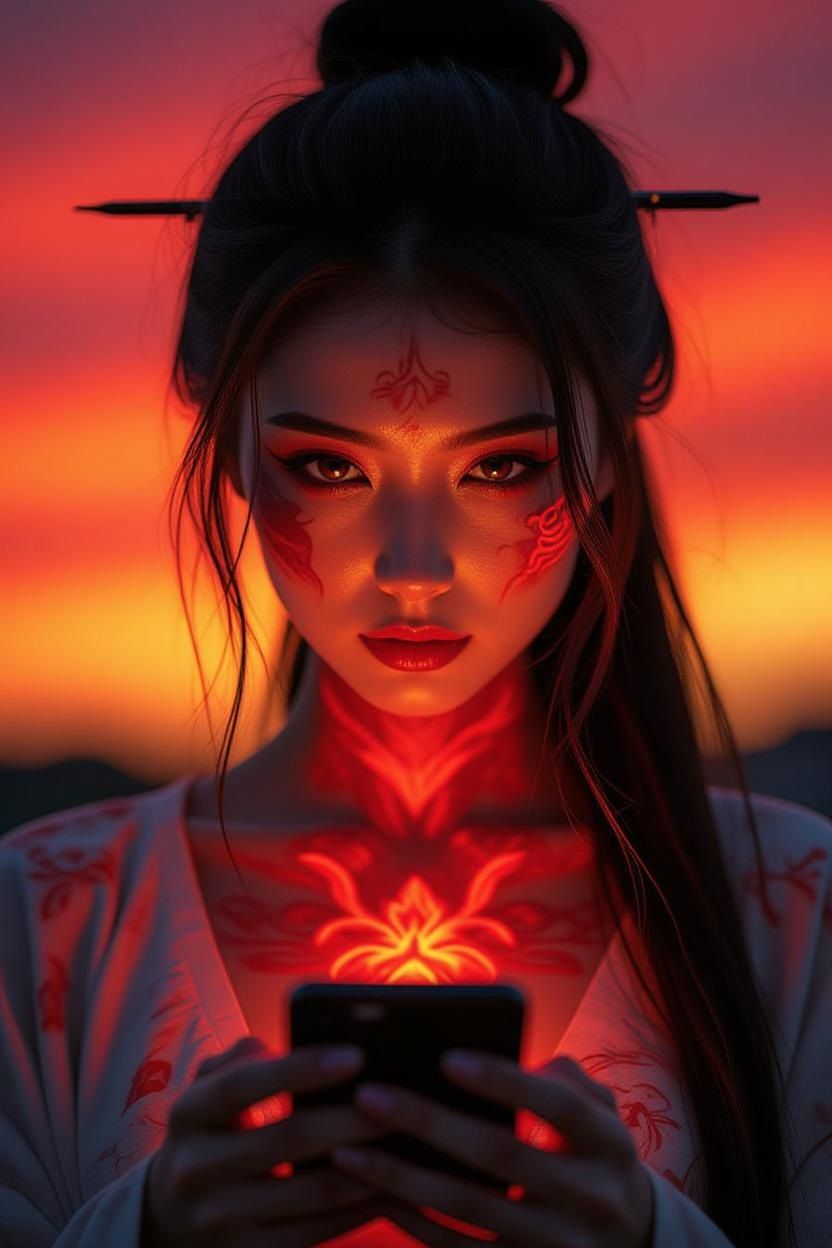 Embers of the Digital Dawn (futuristic light-altered pigment...